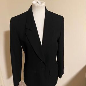 Pendleton Petite 8 Black Virgin Wool Blazer